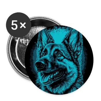 German Shepherd - Buttons large 2.2''/56 mm (5-pack) - white - Front