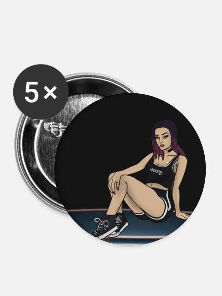 Honey babe - Buttons groß 56 mm (5er Pack) - Weiß
