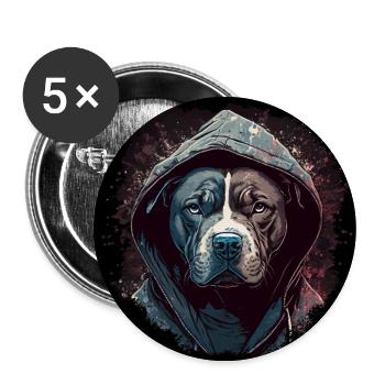 American Staffordshire Terrier - Lot de 5 grands badges (56 mm) - blanc - Devant