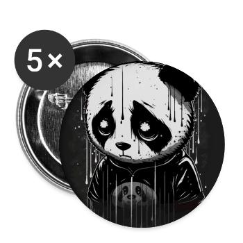 cute sad panda - Buttons large 2.2''/56 mm (5-pack) - white - Front