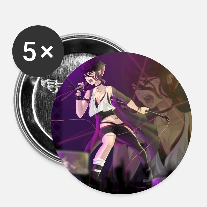 Ruby mit Hintergrund - Buttons groß 56 mm (5er Pack) - Weiß