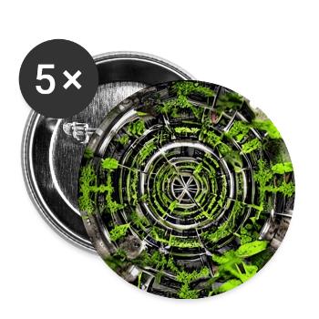 Abstrakte Ebenen aus Pflanzen - Buttons groß 56 mm (5er Pack) - Weiß - Vorne