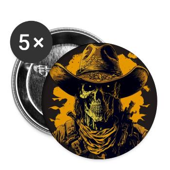 L’ du cow-boy - Lot de 5 grands badges (56 mm) - blanc - Devant