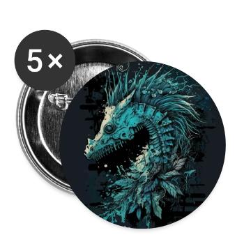 Crinchy Seahorse - Buttons large 2.2''/56 mm (5-pack) - white - Front