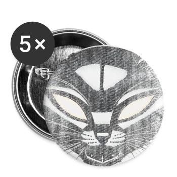 EvilCat Robot - Buttons large 2.2''/56 mm (5-pack) - white - Front