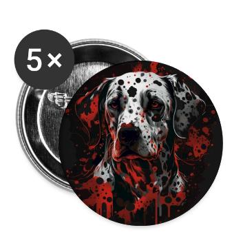 Dalmatian - Buttons large 2.2''/56 mm (5-pack) - white - Front