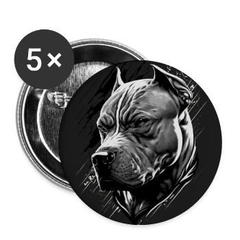 American Staffordshire Terrier - Buttons groß 56 mm (5er Pack) - Weiß - Vorne