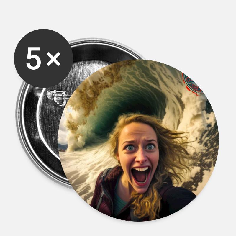 Stefie Selfie Addict Certified - Buttons large 2.2''/56 mm (5-pack) - white