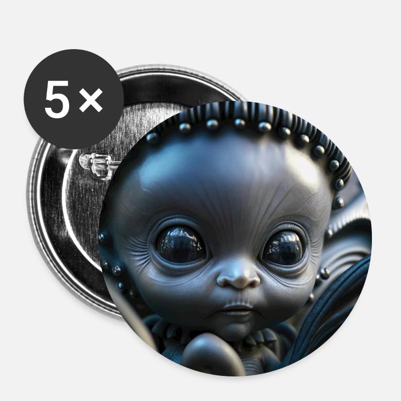 Photo macro creature 12 - Buttons large 2.2''/56 mm (5-pack) - white