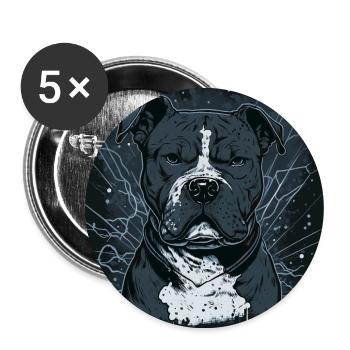 American Staffordshire Terrier - Buttons groß 56 mm (5er Pack) - Weiß - Vorne