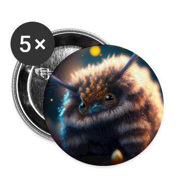 Photo macro créature 06 - Lot de 5 grands badges (56 mm) - blanc - Devant