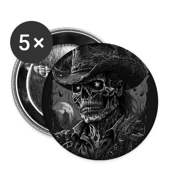 Untoter Cowboy - Buttons groß 56 mm (5er Pack) - Weiß - Vorne
