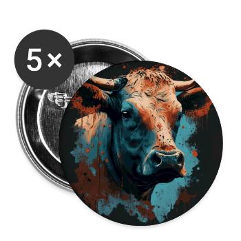 Eine Kuh - Buttons groß 56 mm (5er Pack) - Weiß - Vorne