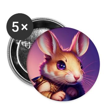 Impressionistisch Lustige Katze Schreiende Impressionismus - Buttons groß 56 mm (5er Pack) - Weiß - Vorne