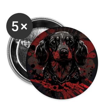 Dachshund Puppy - Buttons large 2.2''/56 mm (5-pack) - white - Front