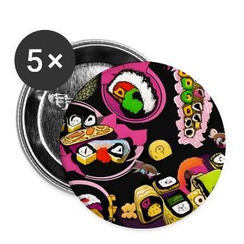 sushi modern - Buttons groß 56 mm (5er Pack) - Weiß - Vorne