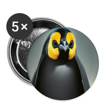 Pingouin - Lot de 5 grands badges (56 mm) - blanc - Devant