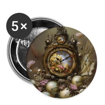 The Steampunk aesthetic - Buttons large 2.2''/56 mm (5-pack) - white - Front