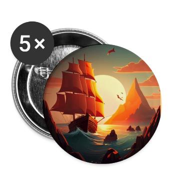 Land in sight - Buttons large 2.2''/56 mm (5-pack) - white - Front