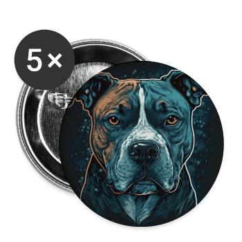 American Staffordshire Terrier - Buttons groß 56 mm (5er Pack) - Weiß - Vorne