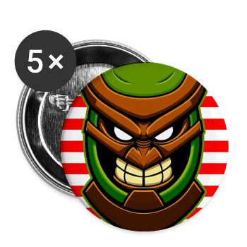 Tiki Statue - Lot de 5 grands badges (56 mm) - blanc - Devant