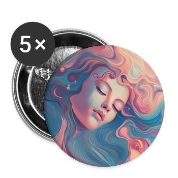 izup2u dreaming girl - Buttons groß 56 mm (5er Pack) - Weiß - Vorne