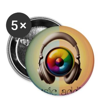 Music addict 02 - Buttons large 2.2''/56 mm (5-pack) - white - Front