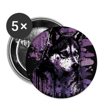 Husky Dog - Buttons large 2.2''/56 mm (5-pack) - white - Front