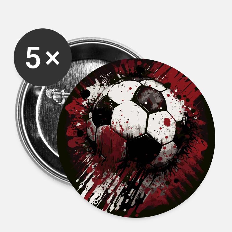 Soccer - Buttons large 2.2''/56 mm (5-pack) - white