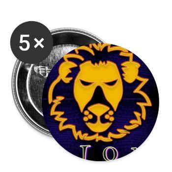 LION (Löwe) - Buttons groß 56 mm (5er Pack) - Weiß - Vorne