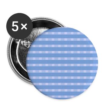 karierte muster, Leinenstoffmuster Gitteroptik - Buttons groß 56 mm (5er Pack) - Weiß - Vorne