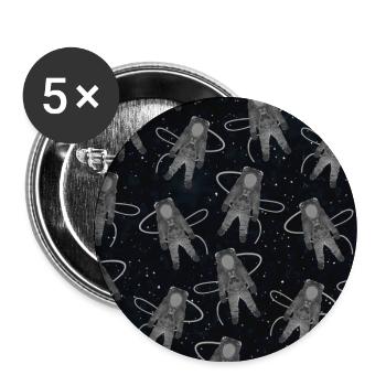 weltall, Astronauten muster, motive kinderzimmer - Buttons groß 56 mm (5er Pack) - Weiß - Vorne