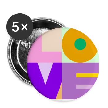L’amour en couleurs - Lot de 5 grands badges (56 mm) - blanc - Devant