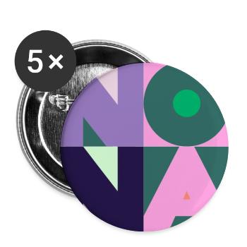 NONA Pop art - Lot de 5 grands badges (56 mm) - blanc - Devant