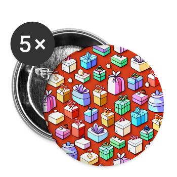Colorful Presents Pattern - Buttons large 2.2''/56 mm (5-pack) - white - Front