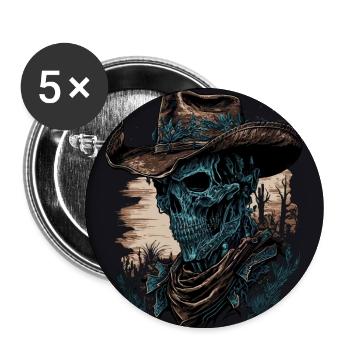 Zombie Cowboy - Lot de 5 grands badges (56 mm) - blanc - Devant