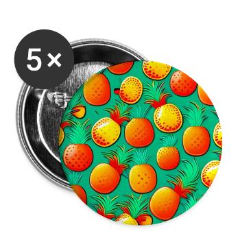 Pineapple Paradise - Buttons large 2.2''/56 mm (5-pack) - white - Front