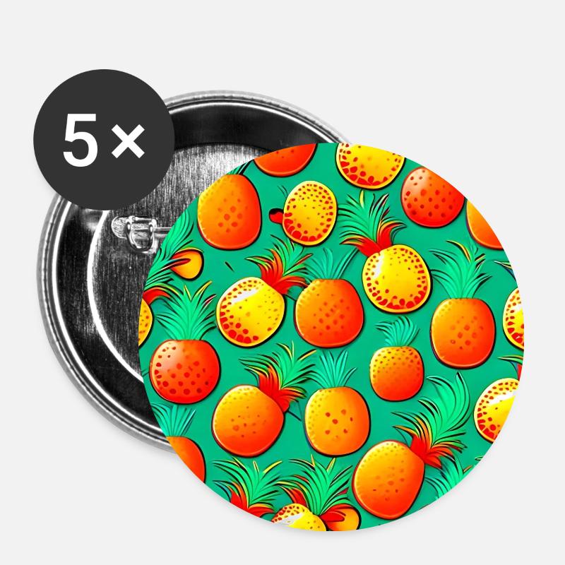 Pineapple Paradise - Buttons large 2.2''/56 mm (5-pack) - white