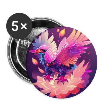 Fantasie Adler 4 - Buttons groß 56 mm (5er Pack) - Weiß - Vorne