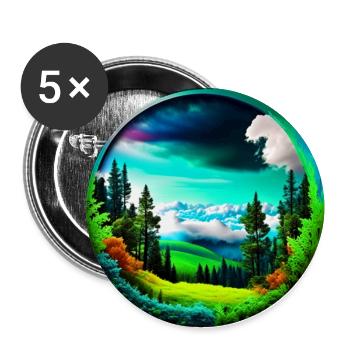 Schöne Berge Landschaft kreisrund freigestellt - Buttons groß 56 mm (5er Pack) - Weiß - Vorne