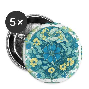 Flowers - Buttons large 2.2''/56 mm (5-pack) - white - Front