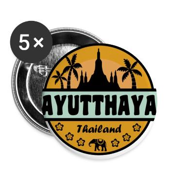 Ayutthaya Thailand - Buttons large 2.2''/56 mm (5-pack) - white - Front