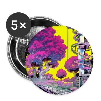 Blooming imagination - Buttons large 2.2''/56 mm (5-pack) - white - Front