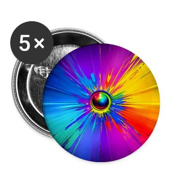 colorful splash art abstract vivid colors design - Buttons large 2.2''/56 mm (5-pack) - white - Front
