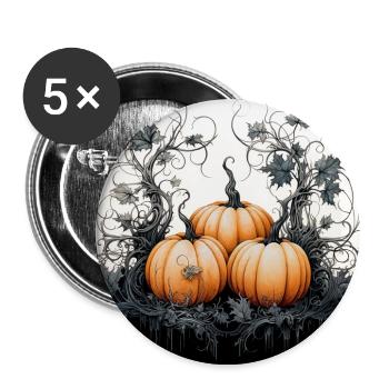 Pumpkins Halloween - Buttons large 2.2''/56 mm (5-pack) - white - Front