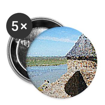 Mount Wonder und sein Turm - Buttons groß 56 mm (5er Pack) - Weiß - Vorne