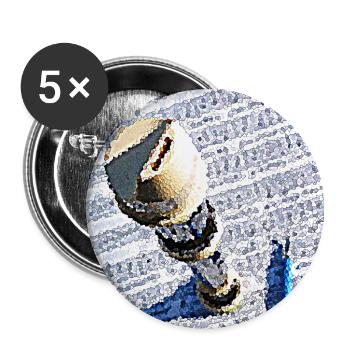 L'artiste flûtiste - Lot de 5 grands badges (56 mm) - blanc - Devant