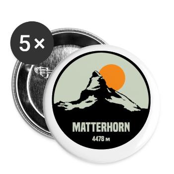 Matterhorn 4478m - Buttons groß 56 mm (5er Pack) - Weiß - Vorne