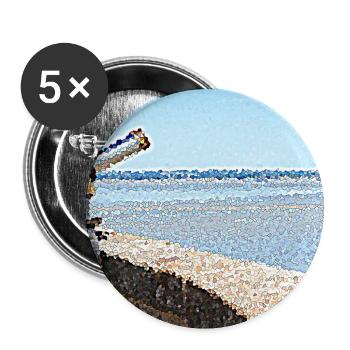 Distant ocean view - Buttons large 2.2''/56 mm (5-pack) - white - Front