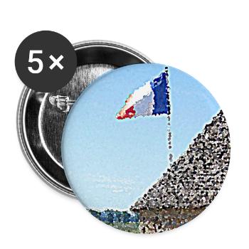 Heimat und Landsmann - Buttons groß 56 mm (5er Pack) - Weiß - Vorne